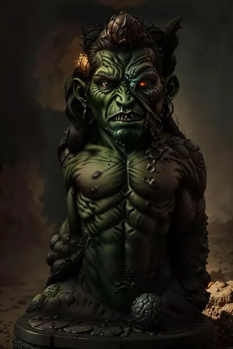 nsfw, full body pose, orc, ultra-detailed, 8k, masterpiece, beautiful detailed face, (beautiful detailed eyes), bright volumetric lighting, realistic shadows, <lora:pministyle_miniature_paintedMiniature_v35:0.8>
