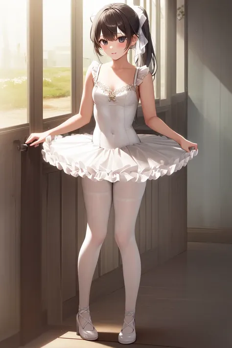 masterpiece, best_quality, 1girl, solo, tutu, standing,