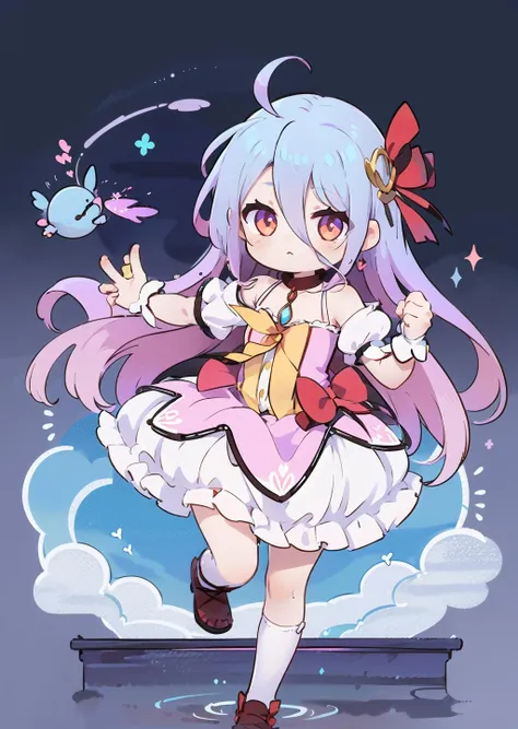 <lora:shiroLoraNoGameNo_v10:0.6> shiro, no game no life, shiro (no game no life), very long hair,<lora:MadokaCostumePackV1_2:0.8> madoka outfit,