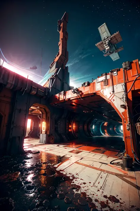 <lora:Environment - StarWars:0.8> star wars, no people, no humans, environment only, space port, space station, old technology, rust,
