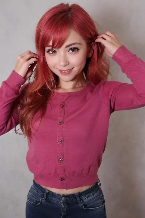 posing, ddjeans, red ddsweater,
pink hair, evil smile, 1girl, magician, <lora:DDsj_1.2:0.75>, <lora:louiseZeroNoTsukaima_10:0.75>