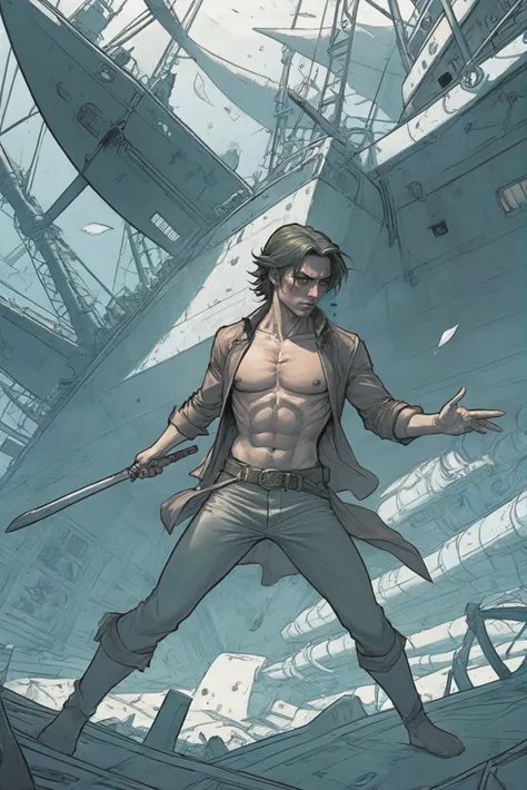 comics style, sharp outlines, Sea of Lost Souls<lora:EnvyStarlightComics04x:1>