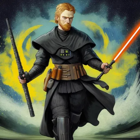darth wader, midjourney style, by Van Gogh