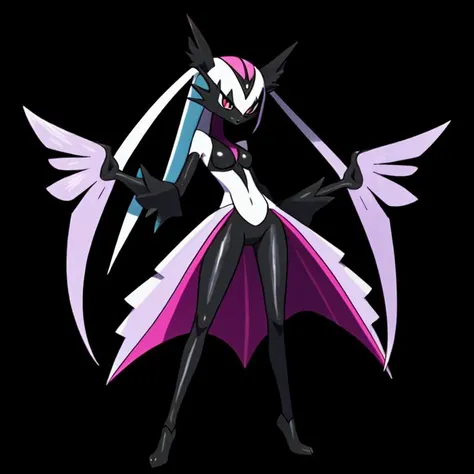 (masterpiece:1.2), (best quality:1.2), pokemon, water and dark types, slutty, feminine, masterpiece, high quality, best quality, high-definition, ultra-detailed, black background <lora:fakemonPokMonLORA_v10Beta:0.5>