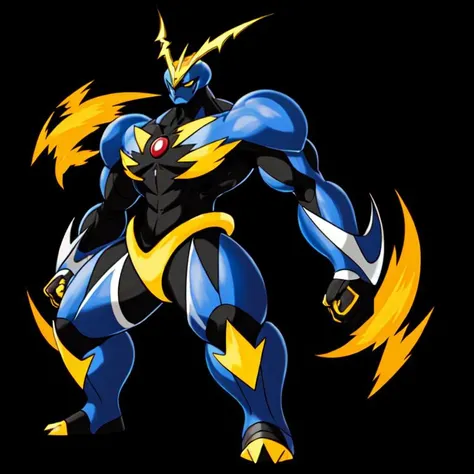 (masterpiece:1.2), (best quality:1.2), pokemon, electric and fighting types, machine, manly, masterpiece, high quality, best quality, high-definition, ultra-detailed, black background <lora:fakemonPokMonLORA_v10Beta:0.5>