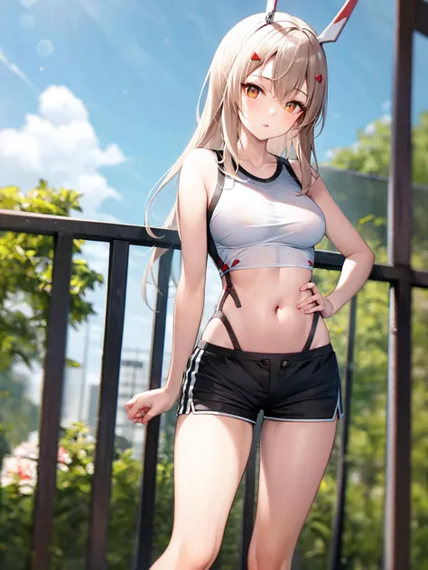 masterpiece, best quality, <lora:aya6-3:1>, sportswear, shorts, solo