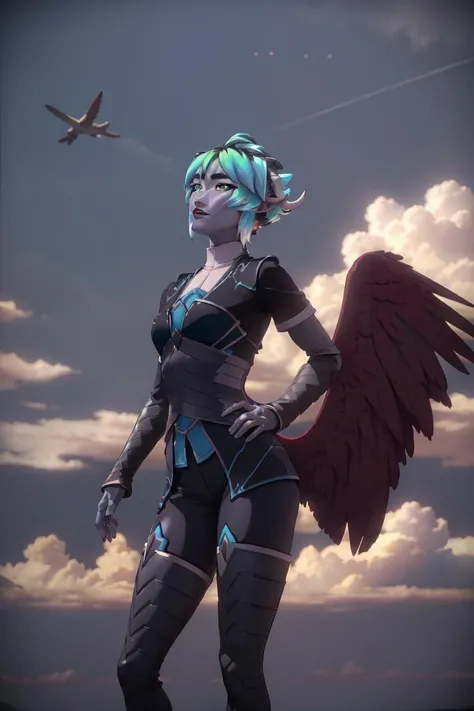 Nyx, (heterochromia, wings:1.2), horns, sky, clouds, flying, (standing in the clouds, in the sky, floating:1.5), (realistic:1.2), (masterpiece:1.2), (full-body-shot:1.2),(Cowboy-shot:1.2), dark romantic lighting, (highly detailed:1.2), (detailed face:1.2), (gradients), colorful, detailed eyes, (natural lighting:1.2), solo, <lora:add_detail:0.3> <lora:DragonPrince_Nyx-10:0.7> <lora:BeautifulEyes:0.3>