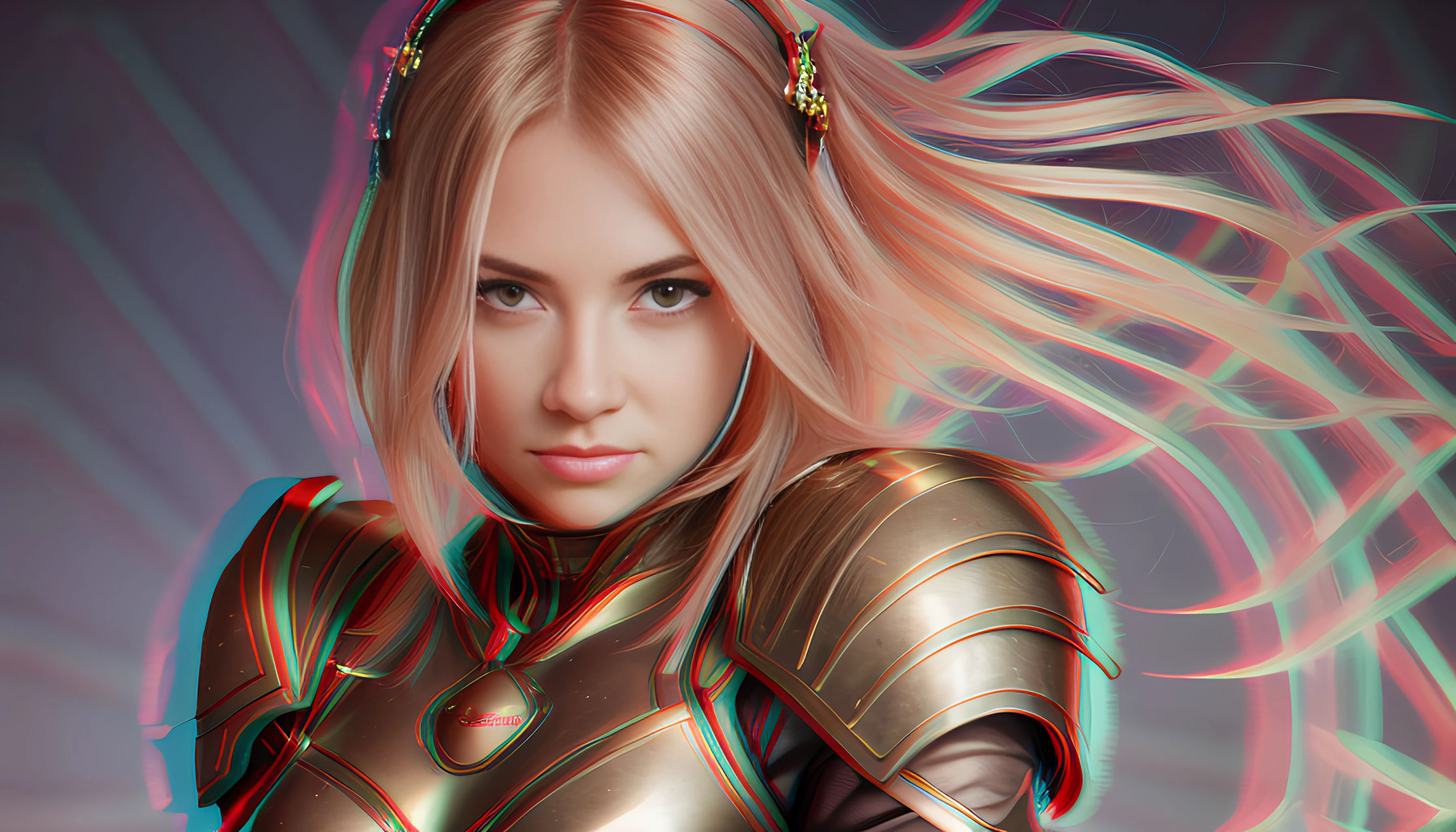 1person, determined expression, ((anime:1.7), hightly detailed, female, soft facial features, pink hair, wearing armor, glowing lights, vibrant colors, dynamic pose:1.4), face, head, arms, masterpiece, high quality, intricate, highly detailed, trending on artstation, sharp focus, 2k, 4k, 8k, hdr, highres, absurdres, best quality, sharp, smooth, cinematic lighting, concept art, detailed background, professional, epic, award - winning, very detailed, highest quality, ultra-detailed, extremely detailed, powerful impression, hyperdetailed, hyperrealistic, hypermaximalist, extremely intricate, wallpaper, CG, unity, painterly, detailed drawing, official art, polished, high-definition <lora:lora3DAnaglyphImage_lora3DBalanced:1>