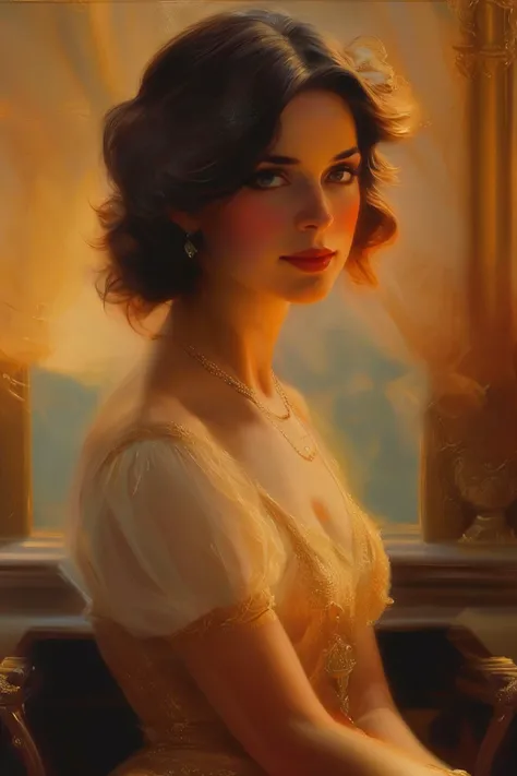 masterpiece,best quality,<lora:tbh113-:1>,portrait of people ,illustration painting ,style of Delphin Enjolras