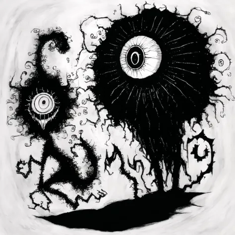 shadow monster, tim burton , ink lineart <lyco:t5darkfairytales:1.0>
