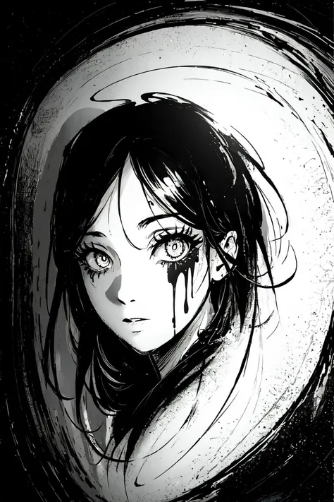 (Splash ink:1.3)
good detailed, (glowing background),
best quality, wide-angle Hyperdetailed, masterpiece, 8k, natural lighting, soft lighting, sunlight, HDR (High Dynamic Range), Maximum Clarity And Sharpness, Multi-Layered Textures,
<lora:t5darkfairytales:0.8> ink lineart, 1girl, greyscale, horror (theme)