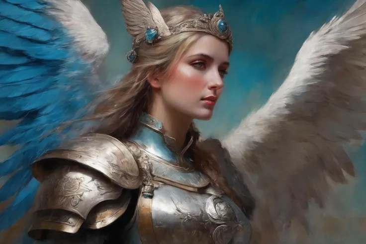 ((Masterpiece, best quality)),beautiful colors, sharp contrast,oil painting, vintage,crackled paint,
walkure, portrait of a woman ,wearing walkure,wings,armor,winged helmet,painted in walkure style
<lora:edgWalkureXL:0.7>