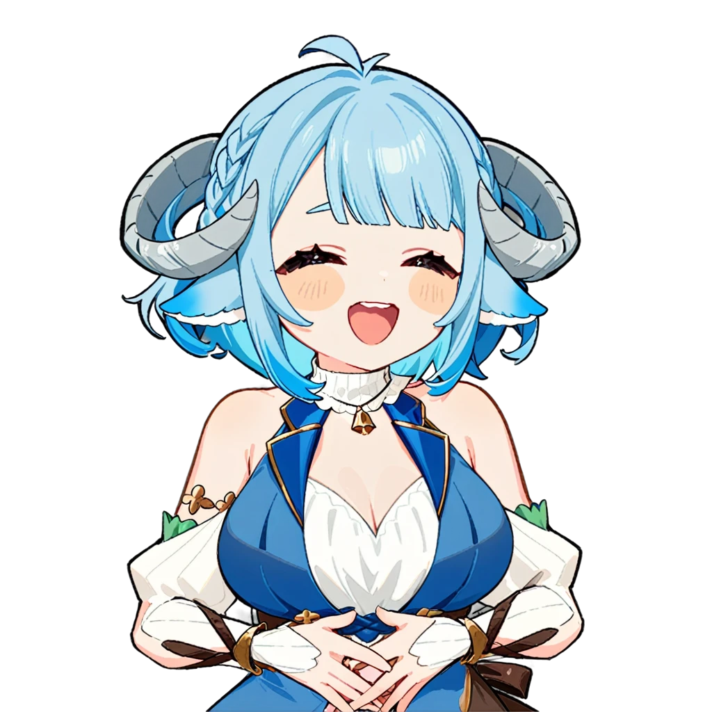 (MinaiAruma:1.2), 1girl, waistcoat, happy, laughing, open mouth, (hands on own stomach:1),
(cute:1), (chibi:1), upper body, masterpiece, newest, absurdres, <lora:MinaiArumaXL_animagine:1>, <lora:StickersRedmond:1>,