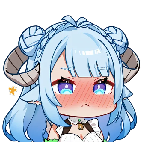 (MinaiAruma:1.2), 1girl, full-face blush, embarrassed, annoyed, maid headdress, maid,
(cute:1.2), (chibi:1.2), sticker, upper body, masterpiece, newest, absurdres, <lora:MinaiArumaXL:1.2>,