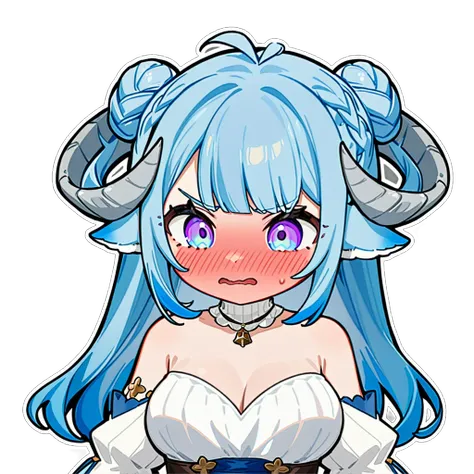 (MinaiAruma:1), 1girl, full-face blush, embarrassed, annoyed,
(cute:1), (chibi:1), sticker, upper body, masterpiece, newest, absurdres, <lora:MinaiArumaXL_animagine:1>, <lora:StickersRedmond:1>,