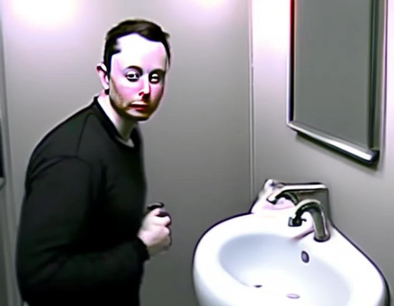 elon musk at bathroom
