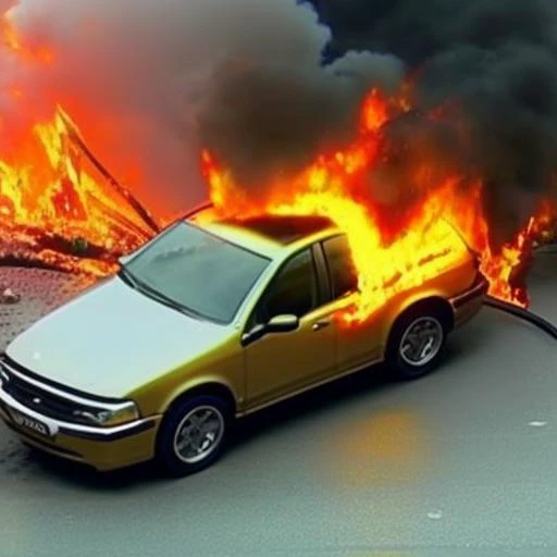 a car in fire