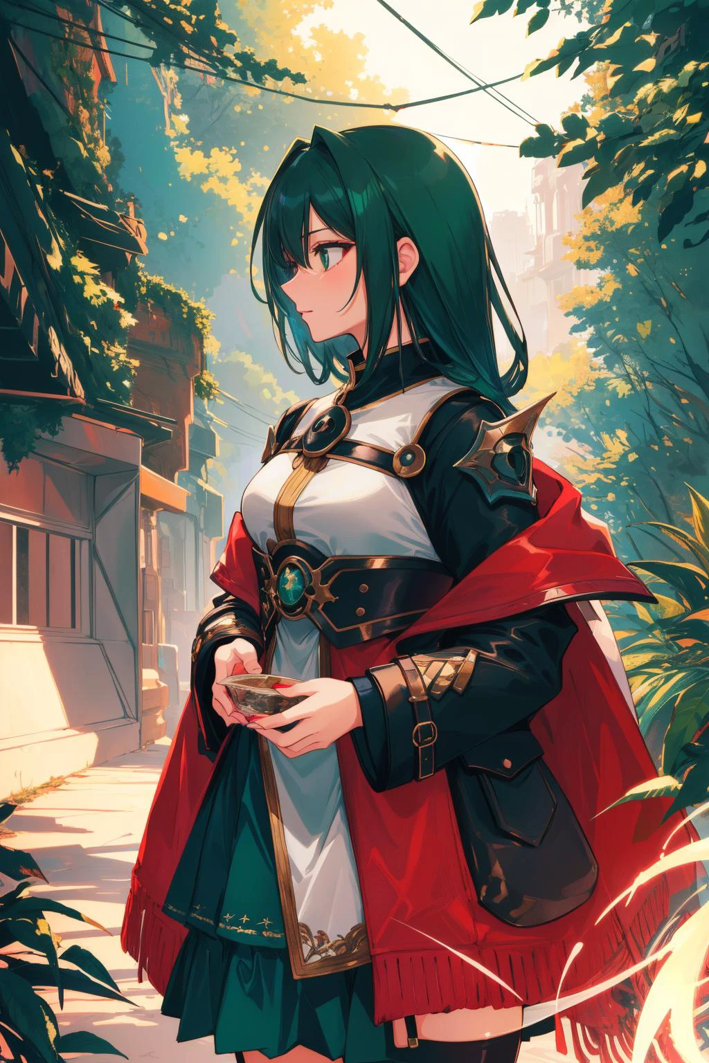 1girl, [ (surrealism art by Kirsty Mitchell:1.2) and (Justus Sustermans:0.7) ::4], artistic Redshift render, highly detailed, profile of a Rugged Quaint Iranian ([Canis Minor constellation|Underpass]:1.3) , it is engraved with Amaranth and Angular details, it is in a Victorian setting, complex dark green background, desolate forest with Hummingbird feeder, Snowing, FOV 90 degrees, Detailed illustration, Manic, Synthpunk, hair light, F/5, Dichromatic, overly complex style, layered textures, contest winner, adobe lightroom