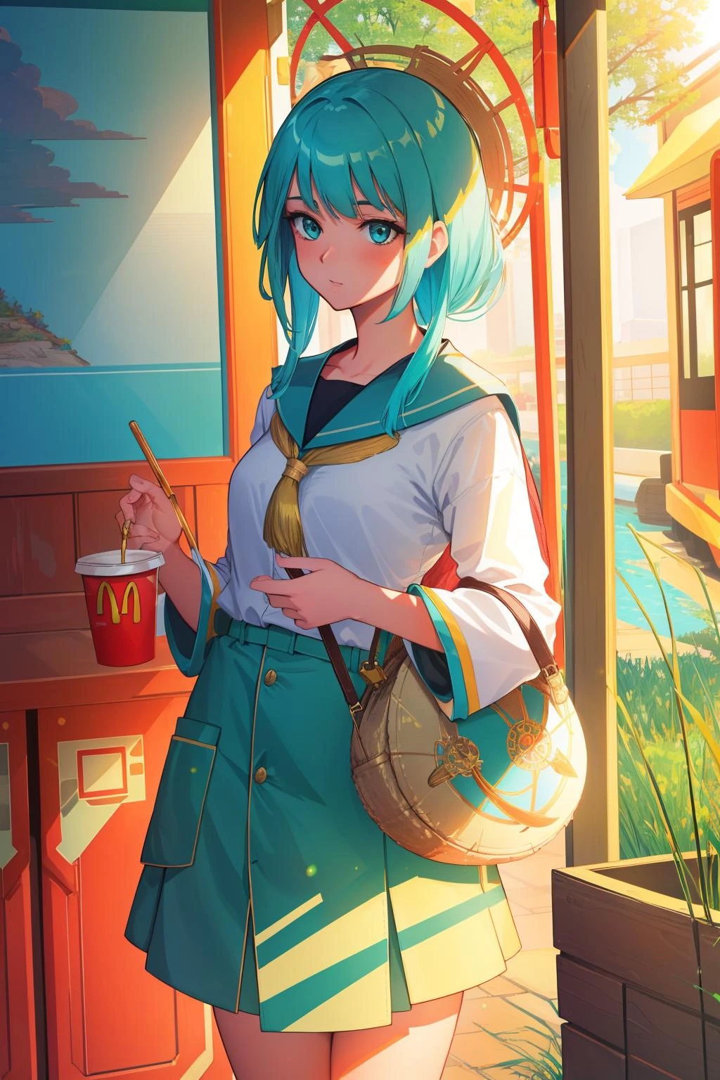 1girl, glamourous Cycles render, Turquoise reeds with Baobab, Arts and Crafts Movement, Golden ratio, ground level shot of a [Unsightly:pleasant:8] Exquisite traditional Bulgarian ([Seagrass|Tram]:1.3) , it is with Hairy trimmings, it is made by McDonalds, near Emerging Gymnasium, Bathed in shadows, Panorama, detailed, masterpiece, Horror, loop lighting, F/2.8, Electic Colors, Acid colors and Vibrant dust particles, Mandala, unreal engine, Flickr, [ (character art designed by Rob Guillory:1.0) : (Margaret Brundage:0.9) : (Brad Kunkle:1.1) :14], comic, moody