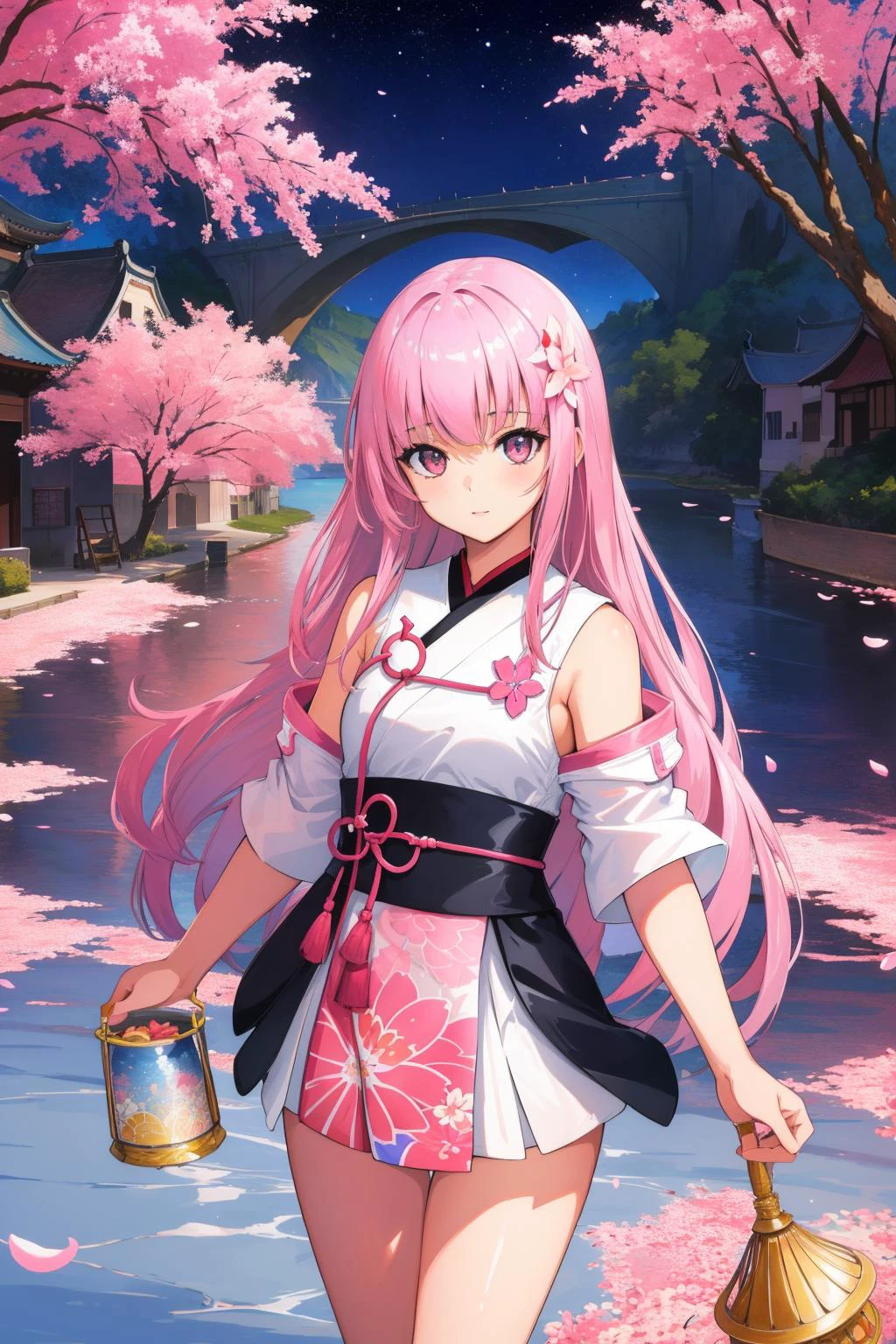 1girl, (abstract art by Alberto Dros:1.0) , masterpiece On pale cherry blossom pink paper, highly detailed, landscape of a Traditional Depressing ([Bruges|Rapids]:1.3) from inside of The Great Wall of China, deep pink lake with Palm tree, at Twilight, Graphic novel, Hopeful, Ashcan School, Light caustics, Depth of field 270mm, Agfacolor, made of Titanium, symbolism, HDR, Concept Art World, ethnic, psychedelic