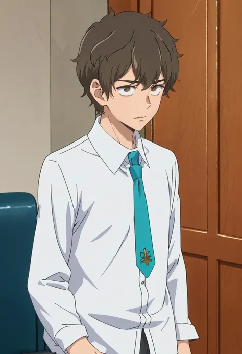 best quality, masterpiece, highres, solo, (hachiouji_naoto_donttoywithmemissnagatoro:1.10), (shirt:1.30), (tie:1.20), handsome, anime_style, 25 <lora:hachiouji_naoto_donttoywithmemissnagatoro:0.80>