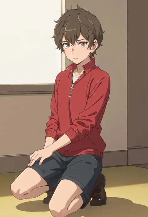 (safe:1.10), best quality, masterpiece, highres, solo, (hachiouji_naoto_donttoywithmemissnagatoro:1.10), sitting, sitting on chair, chair, cowboy shot, looking at viewer, anime_style, 33 <lora:hachiouji_naoto_donttoywithmemissnagatoro:0.80>