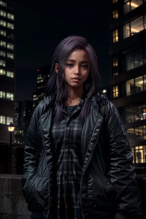 (masterpiece, best quality)
1girl, FreyForspoken, dark skin, solo, realistic, long hair, night, jacket, blurry, purple hair, plaid, city, cityscape, dark, shirt, upper body
<lora:epi_noiseoffset2:1>, <lora:add_detail:0.5>, <lora:FreyForspoken:0.7>