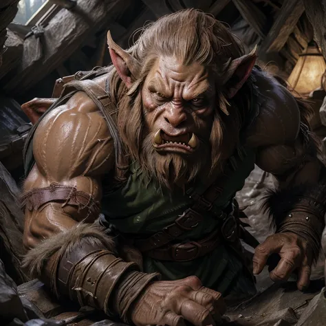 a-man <lora:RPGBugbear:1> bugbear <lora:Elixir:1> (Legend-of-Zelda-style-art-:1.3) bounced-lighting alabaster-skin three-quarter-turn 3/4-body-pose upper-body-view Looking-at-something face-focus skin-pores printed-short-sleeve-shirt khaki-trousers determined-facial-expression oval-face low-fade-haircut dusty-old-attic-filled-with-trinkets-and-heirlooms (masterpiece best-quality absurdres detailed ultra-detailed:1.3) (max-detail 4k-uhd:1.3)