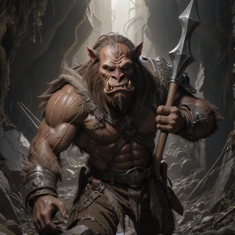 a-man <lora:RPGBugbear:1> bugbear <lora:Elixir:1> (Baroque-style-:1.3) bounced-lighting olive-skin three-quarter-turn 3/4-body-pose upper-body-view looking-down face-focus skin-pores baseball-jersey track-pants determined-facial-expression wide-rectangle-face textured-crop-haircut a-industrial-workspace-with-metal-and-concrete (masterpiece best-quality absurdres detailed ultra-detailed:1.3) (max-detail 4k-uhd:1.3)