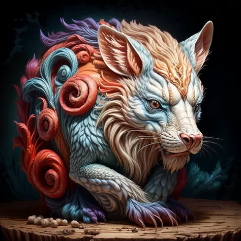 ((masterpiece)), ((best quality)), 8k, high detailed, ultra-detailed, xs-nut-carving, magic creature, <lora:xs-nutcarving:0.8> <lora:more_details:1>