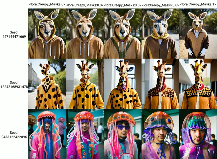portrait of a person wear a Kangaroo ' s funny costume , <lora:Creepy_Masks:0>