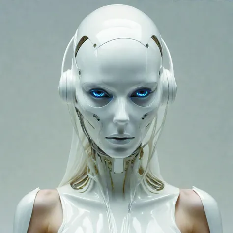 a beautiful cyborg made of 90s uk rave culture ceremonial maske damakazi fashion clothe,draped in white silk,MC4,high definition,photorealistic,in the style of WLOP,James Jean,tom bagshaw,beeple,greg rutkowski c1bo <lora:just_another_Cyborg_LoRa_SDXL-000009:0.8>