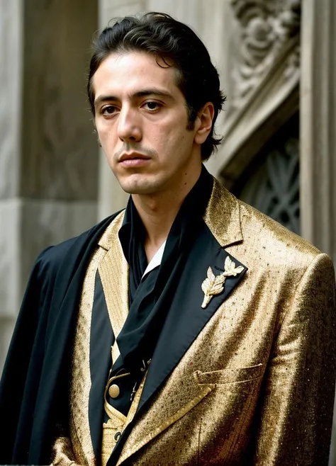 portrait of alpacino-ti in Buenos Aires, at the Recoleta Cemetery, by Flora Borsi, style by Flora Borsi, bold, bright colours, ((Flora Borsi)), by Ansel Adams