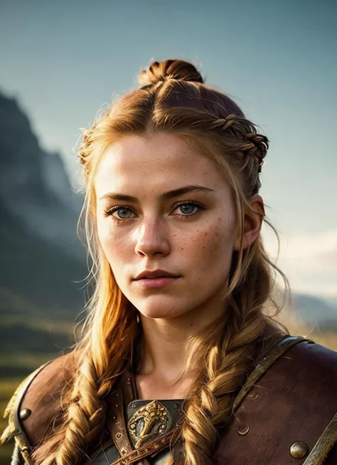 A stunning intricate full color portrait of (sks woman:1) as (viking warrior), (barbarian), epic character composition, by ilya kuvshinov, alessio albi, nina masic, sharp focus, natural lighting, subsurface scattering, f2, 35mm, film grain, <lora:lora_cassidy_v1_from_v1_160:1>