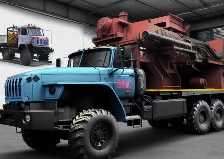 cyberpunk truck cabin front view <lora:drillMac:0.75>, drillMac,drilling truck