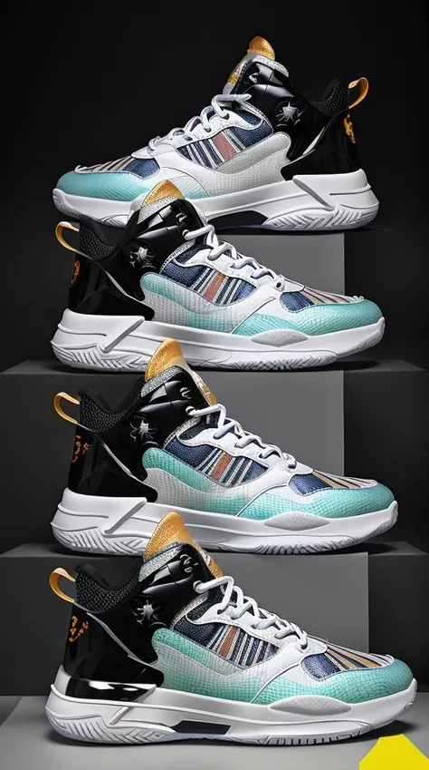<lora:shoes:1>, masterpiece, best quality,chaoxie, Sneakers, shimmer, gradient color, luminous color, China-Chic style, posters,