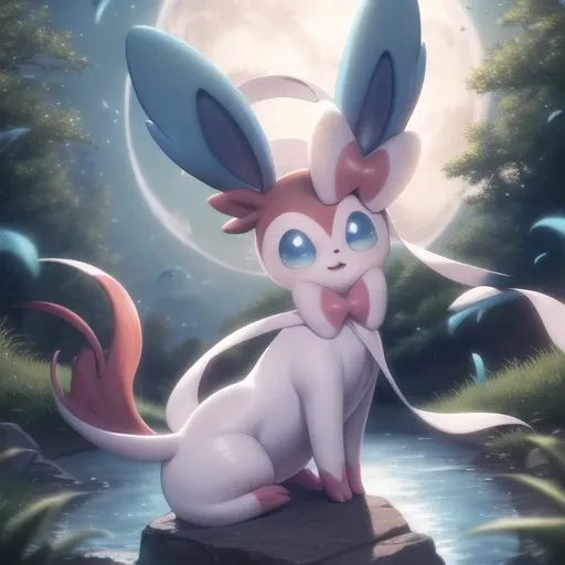 masterpiece, best quality, highly detailed,<lora:nymphia:0.8>,nymphia,pokemon (creature)