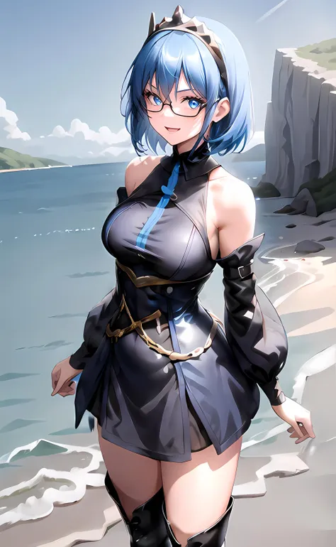 ((top quality, 8k, masterpiece: 1.3, ultra hd, high quality, best quality, high definition, realism)), sharp focus: 1.5, Beautiful girl with thin and skinny body, thin and skinny body, small breast, Light blue hair, blue ocean eye color with light Gradation, Erotic ahegao expression, Mouth open, Erotic Sit astride body position Both legs apart showing her pubic shape, The setting is on the river, Armpit, abs, abdominal muscle, The whole body wet Sweat, Close up view, The pubic shape is clearly visible, pubic hair.