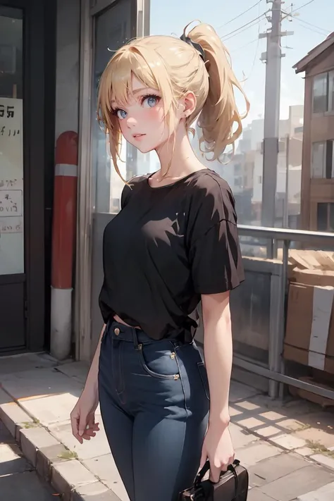 (masterpiece, best quality), 1girl, <lora:MaggieBuster:0.8> maggiebuster, ponytail