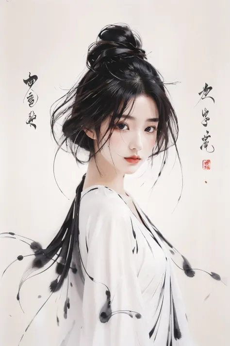 <lora:GoodHands-beta2:1>,<lora:Calligraphy-000002:0.8>,Calligraphy,(small breasts:1.2),<lora:Freehand_Brushwork:0.7>,
Calligraphy background,1girl,solo,black hair,floating hair,hair over one eye,looking at viewer,portrait,short-haired girl \(osomatsu-san\),