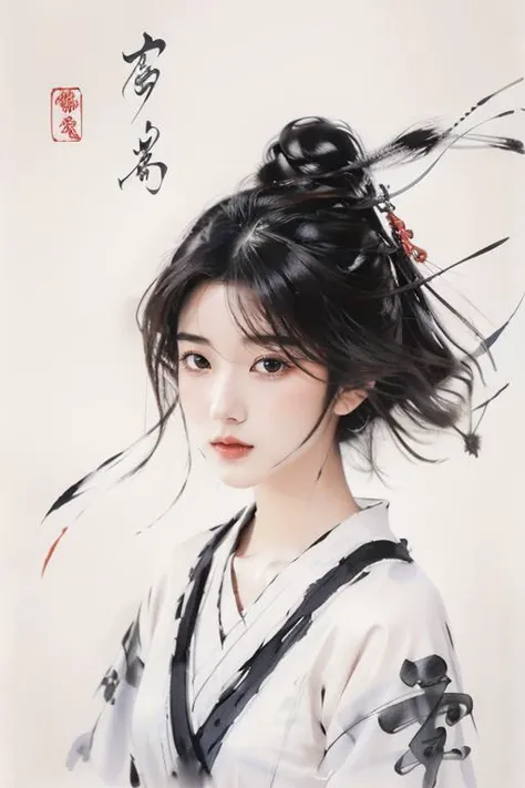 <lora:GoodHands-beta2:1>,<lora:Calligraphy-000002:0.8>,Calligraphy,(small breasts:1.2),<lora:Freehand_Brushwork:0.7>,
Calligraphy background,1girl,solo,black hair,floating hair,hair over one eye,looking at viewer,portrait,short-haired girl \(osomatsu-san\),