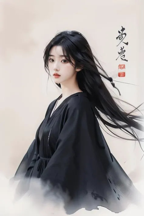<lora:GoodHands-beta2:1>,<lora:Calligraphy-000002:0.8>,Calligraphy,small breasts,<lora:Freehand_Brushwork:0.4>,
calligraphy background,1girl,solo,black hair,long hair,robe,Inside,black background,floating hair,bust,Black dress,black robe,scroll,parted lips,