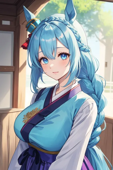<lora:umamusume_locon:0.5>,mejiro ardan \(umamusume\), 1girl, horse tail, horse ears, animal ears, blue eyes, horse girl, very long hair, purple eyes, tail, long hair, solo, bangs, blue hair, grey hair, crown braid, light blue hair, braid
1girl, upper body, hanbok, korean clothes, ribbon, facedetail, portrait, faceonly, <lora:last1234:0.5> , hair between eyes,masterpiece, high quality, alternate costume,ultra-detailed,clear skin, huge breasts, cowboy shot,
