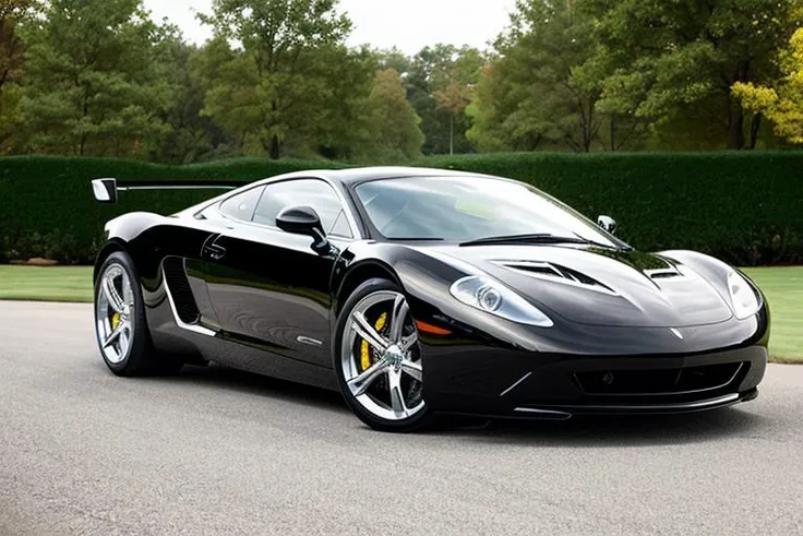 1 car, sleek lines, polished paint, sparkling chrome, aerodynamic curves, stylish wheels, elegantly designed headlights.