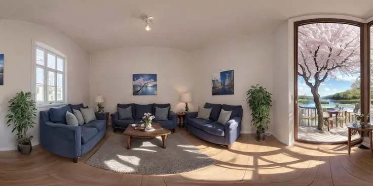 <lora:EQP_project:1>, photorealistic modern living room, sharp and crisp background, (sofa:0.8), low table, (bookshelf:0.7), cherry blossoms from window, very beautiful landscape, best quality, masterpiece, ultra high res, in the morning light, detailed lighting, blue sky, (((photo))), (((photorealistic))) ,kkw-ph1, wide shot