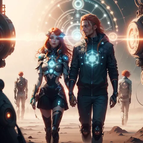 <lora:GlyphTech-20:0.8>,glyphtech ,hologram, glyphs, symbols,
,scifi,
couple walking in the park, long hair , short hair ,orange hair, green eyes,