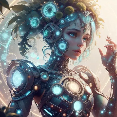 <lora:GlyphTech-20:0.8>,glyphtech,scifi,  glyphs, hologram,magic circles, 
1girl, glowing hair , blue hair, green enegy
 <lora:BiophyllTech-20:0.6>, BiophyllTech, bio, bioluminescent, fully-organic