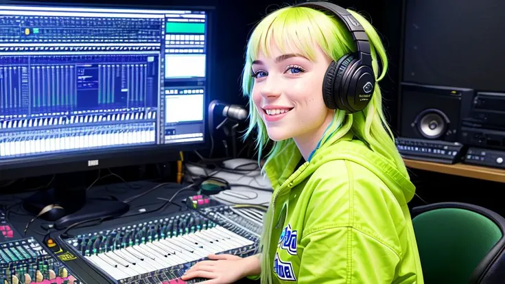 (22 years old:0.9) (BillieEilish:0.8), (blue eyes:1.2)
(grin:0.8), (showing all teeth:0.8)