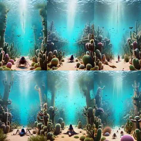 (otherworldly, otherworldly atmosphere, otherworldly appearance), highly insanely detailed, masterpiece, top quality, best quality, highres, 4k, 8k, RAW photo, collar, earrings, jewelry, necklace, armlet, 
(long_hair, long hair, random colors cloth, random colors hair, random long hair, dynamic hair, glowing hair, hair over one eye), 
(eyelashes, eyeliner, eyeshadow, eyelashes), 
pink lipstick, 
natural makeup, 
((ancient egyptian theme:1.2)), golden ornaments, 
1girl, (portrait:0.4), nsfw, 
((desert, Mexico, cacti, underwater)), 
Middle Earth, 
long messy hair, 
1girl, 
a large fantasy dwarf settlement underground, magical lights, forge and furnace, 
(moss vines), 
A bustling train station at rush hour, with people hurrying to their destinations, ais-spiderz crawling over the platforms and trains, creating a dynamic yet slightly surreal scene , <lora:Spiders_Style:0.8>, 
mandala, (fantasy world)