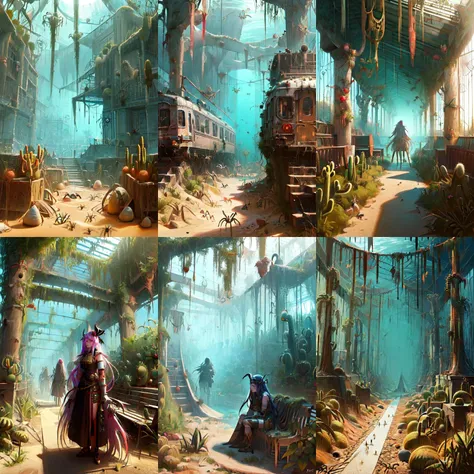 (otherworldly, otherworldly atmosphere, otherworldly appearance), highly insanely detailed, masterpiece, top quality, best quality, highres, 4k, 8k, RAW photo, collar, earrings, jewelry, necklace, armlet,
(long_hair, long hair, random colors cloth, random colors hair, random long hair, dynamic hair, glowing hair, hair over one eye),
(eyelashes, eyeliner, eyeshadow, eyelashes),
pink lipstick,
natural makeup,
((ancient egyptian theme:1.2)), golden ornaments,
1girl, (portrait:0.4), nsfw,
((desert, Mexico, cacti, underwater)),
Middle Earth,
long messy hair,
1girl,
a large fantasy dwarf settlement underground, magical lights, forge and furnace,
(moss vines),
A bustling train station at rush hour, with people hurrying to their destinations, ais-spiderz crawling over the platforms and trains, creating a dynamic yet slightly surreal scene , <lora:Spiders_Style:0.8>,
mandala, (fantasy world)